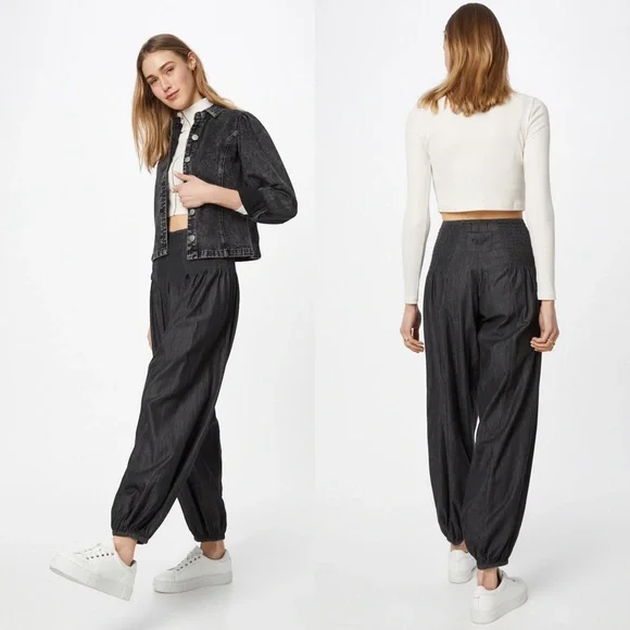 Pulz Pants Jumpsuits Pulz Jeans Jill Wide Leg Pant Black